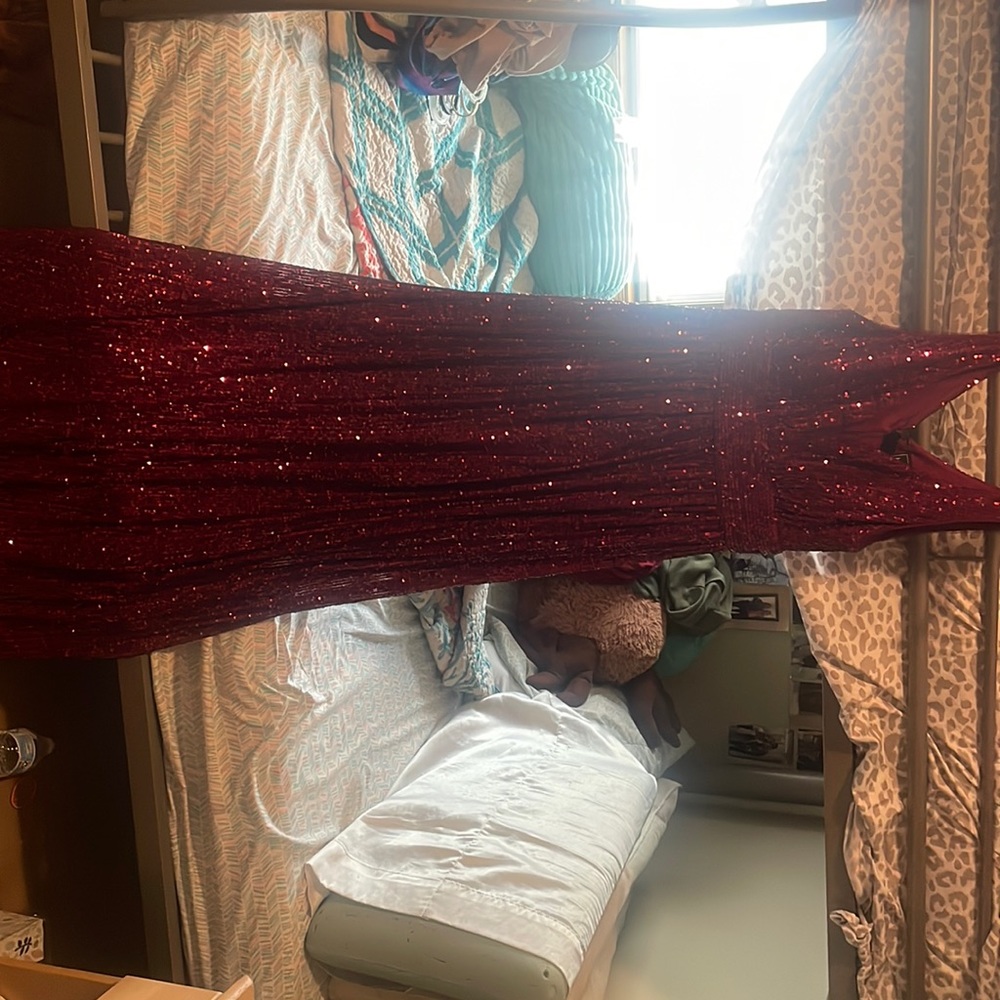 Sparkly red prom dress